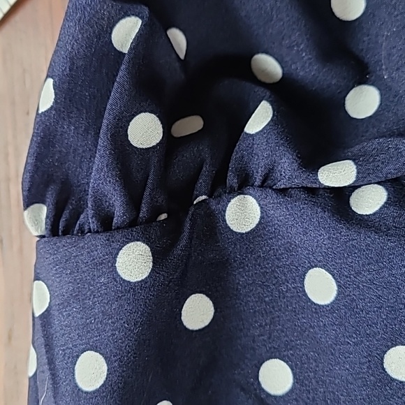 NWT navy and white polka dot maxi dress with long zipper in back - Picture 8 of 11